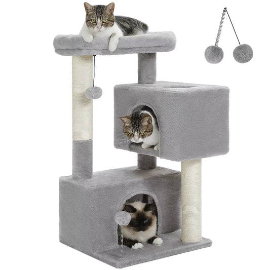 Indoor Cat Tree with Two Hideaways