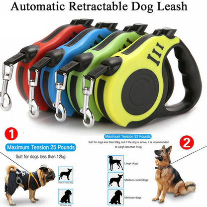 Retractable Dog Leash with Brake and Lock