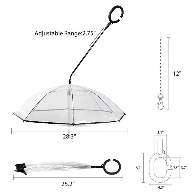 Dog Umbrella with Built-In Leash